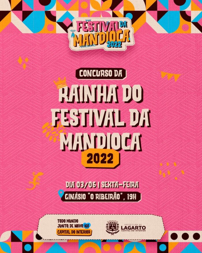 Nesta sexta-feira tem o Desfile de escolha da “Rainha do Festival da Mandioca” – 2022