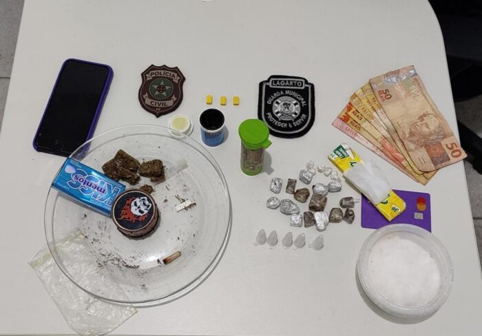Ação conjunta da Polícia Civil e da Guarda Municipal resulta em prisão de traficante de drogas em Lagarto